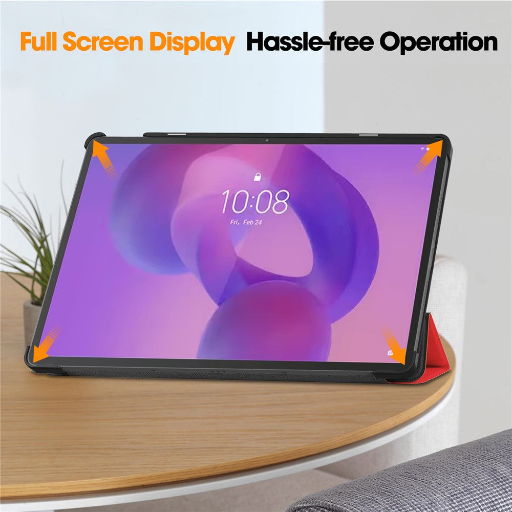 For Lenovo Idea Tab Pro Case Anti-Drop Leather Stand Tablet Cover - Red