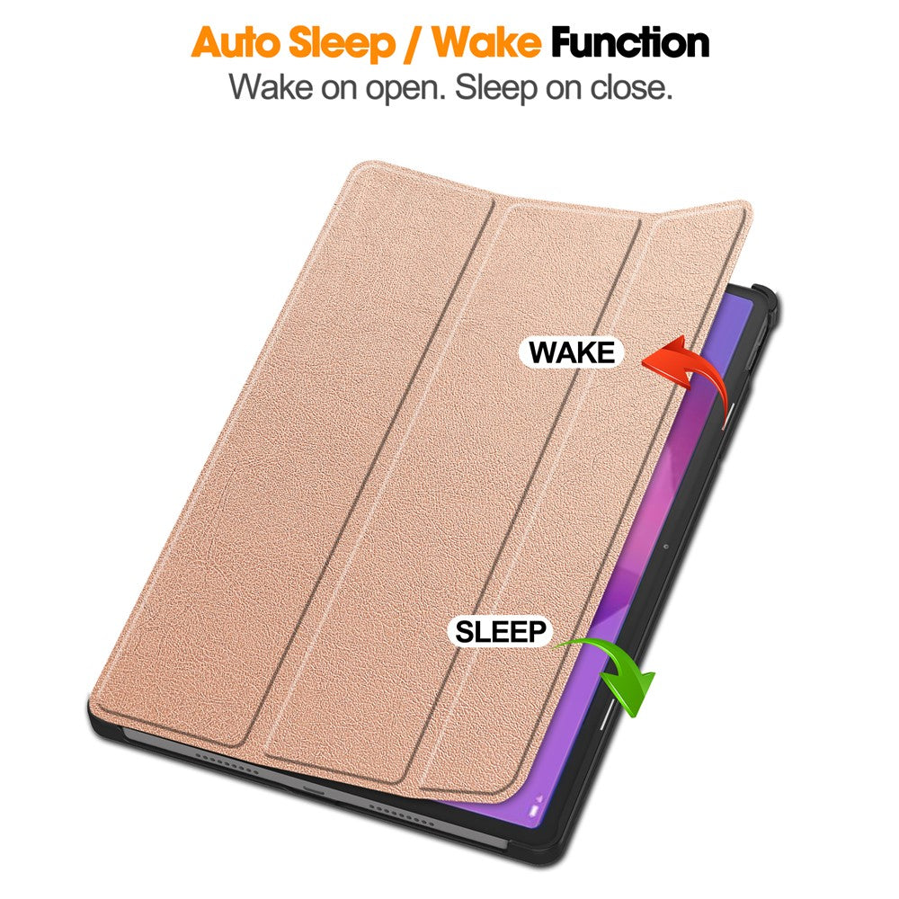 For Lenovo Idea Tab Pro Case Anti-Drop Leather Stand Tablet Cover - Rose Gold