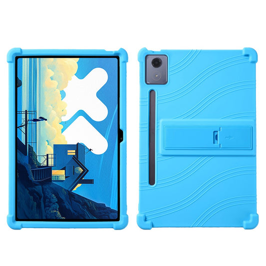 For Lenovo Xiaoxin Pad Pro 12.7 inch / Pad Pro 12.7 (2025) Silicone Case with Kickstand Rugged Protective Cover - Baby Blue