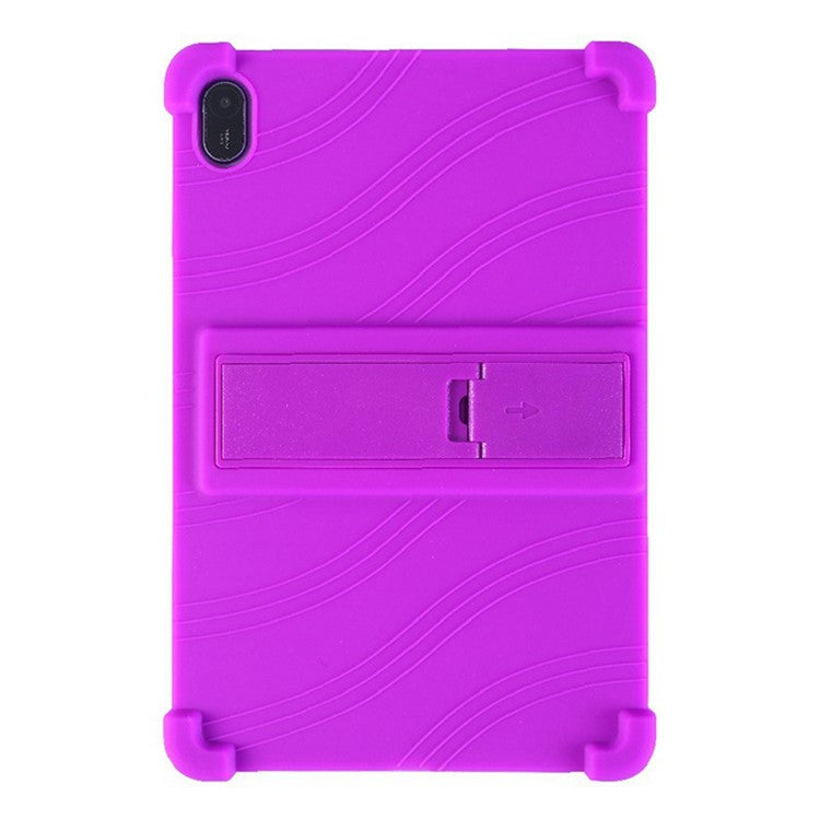For Huawei MatePad SE 11 Silicone Case with Kickstand Rugged Protective Cover - Purple