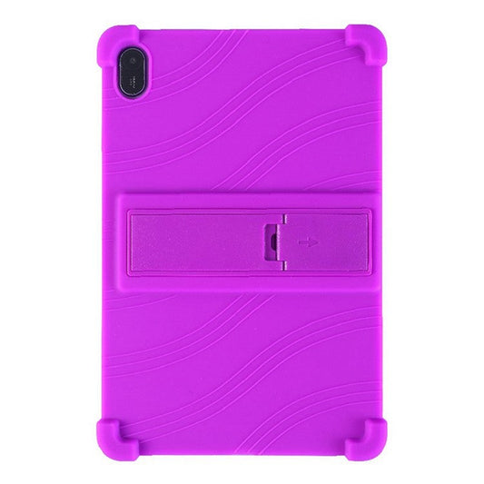 For Huawei MatePad SE 11 Silicone Case with Kickstand Rugged Protective Cover - Purple