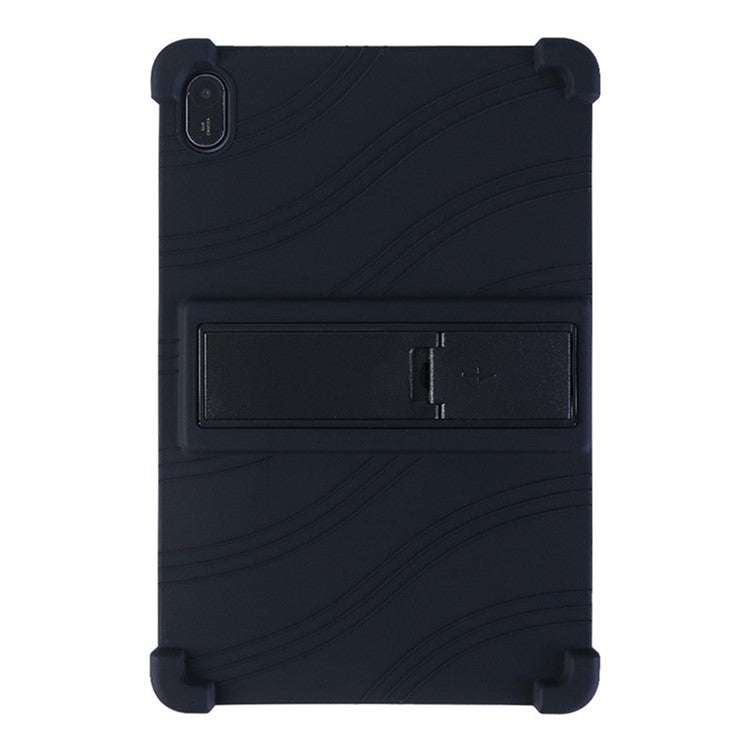 For Huawei MatePad SE 11 Silicone Case with Kickstand Rugged Protective Cover - Black