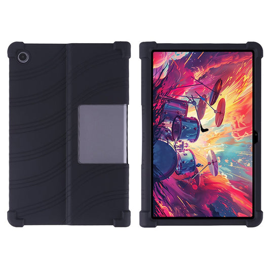 For Lenovo Xiaoxin Pad Studio 11.5 inch / Tab Plus Silicone Case with Kickstand Rugged Protective Cover - Black