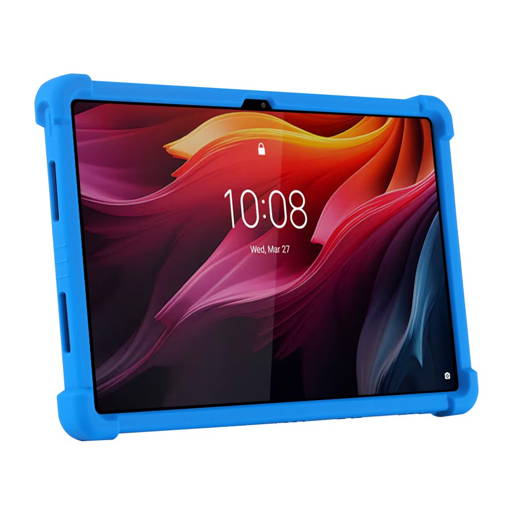 For Lenovo Tab K11 Plus Silicone Case with Kickstand Rugged Protective Cover - Dark Blue