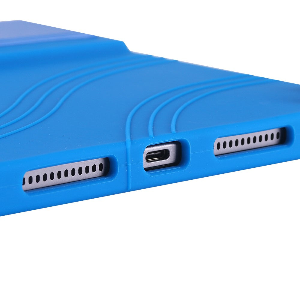 For Lenovo Tab K11 Plus Silicone Case with Kickstand Rugged Protective Cover - Dark Blue