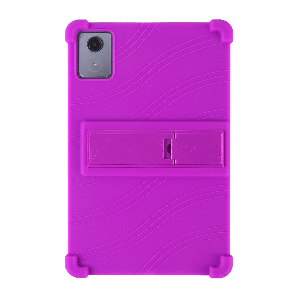 For Lenovo Tab K11 Plus Silicone Case with Kickstand Rugged Protective Cover - Purple