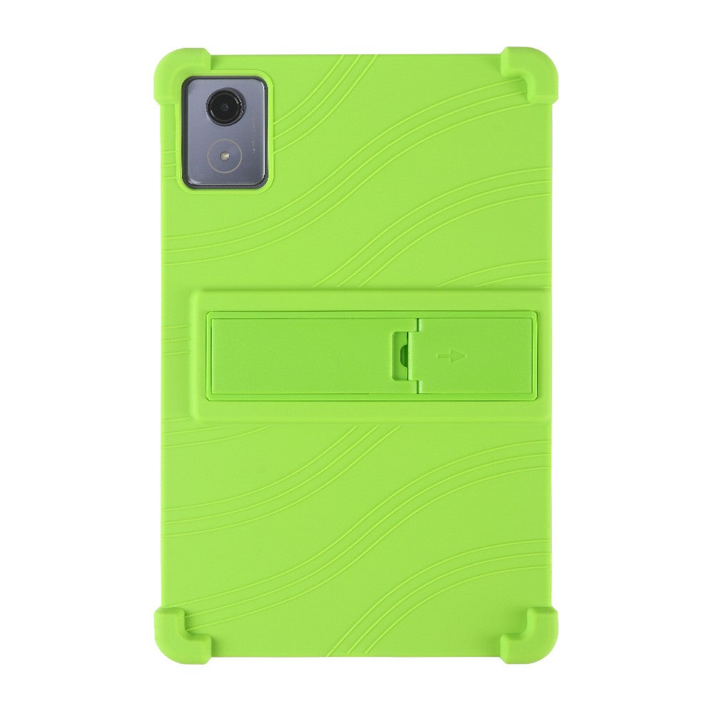 For Lenovo Tab K11 Plus Silicone Case with Kickstand Rugged Protective Cover - Green