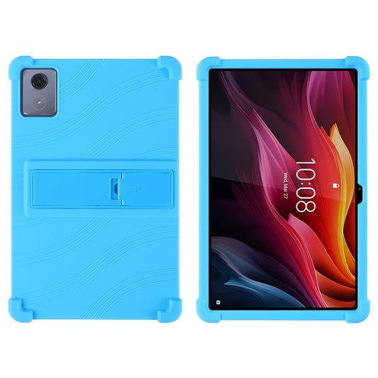 For Lenovo Tab K11 Plus Silicone Case with Kickstand Rugged Protective Cover - Baby Blue