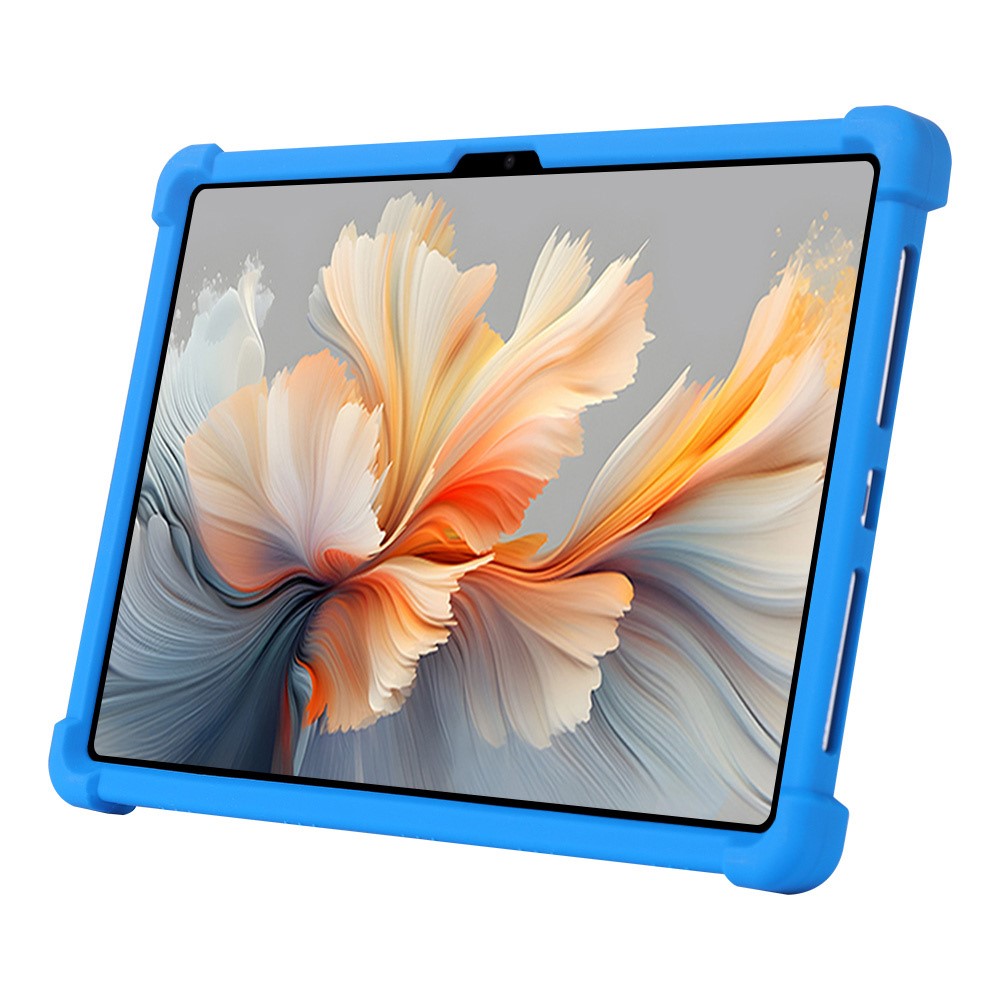 For Lenovo Yoga Tab Plus / Pad Pro AI Silicone Case with Kickstand Rugged Protective Cover - Dark Blue
