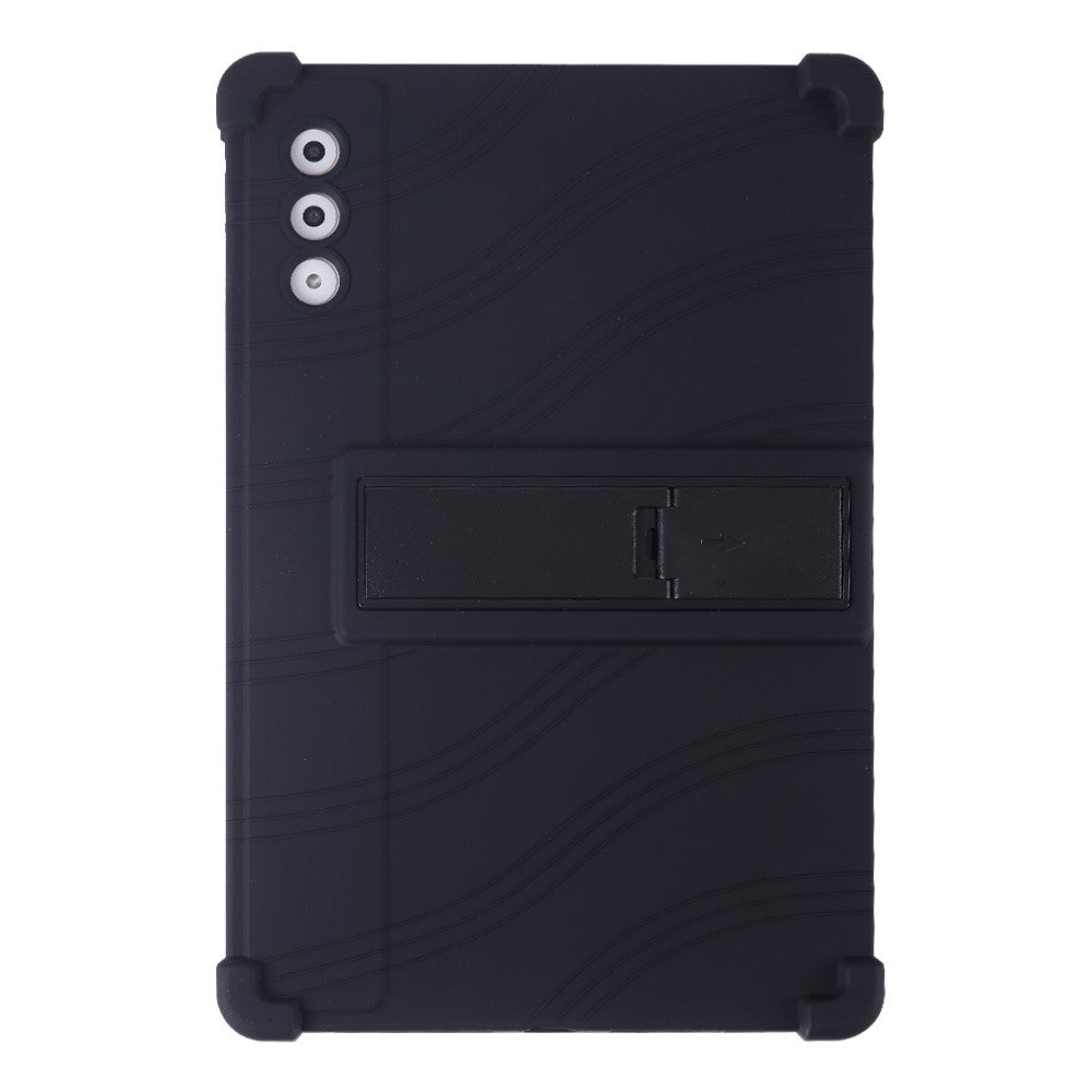 For Lenovo Yoga Tab Plus / Pad Pro AI Silicone Case with Kickstand Rugged Protective Cover - Black