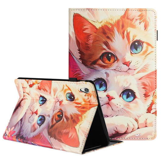 For Lenovo Tab M9 TB-310FU Tablet Case Litchi Texture Pattern Printing Leather Cover Auto Sleep  /  Wake with Card Holder - Two Cats
