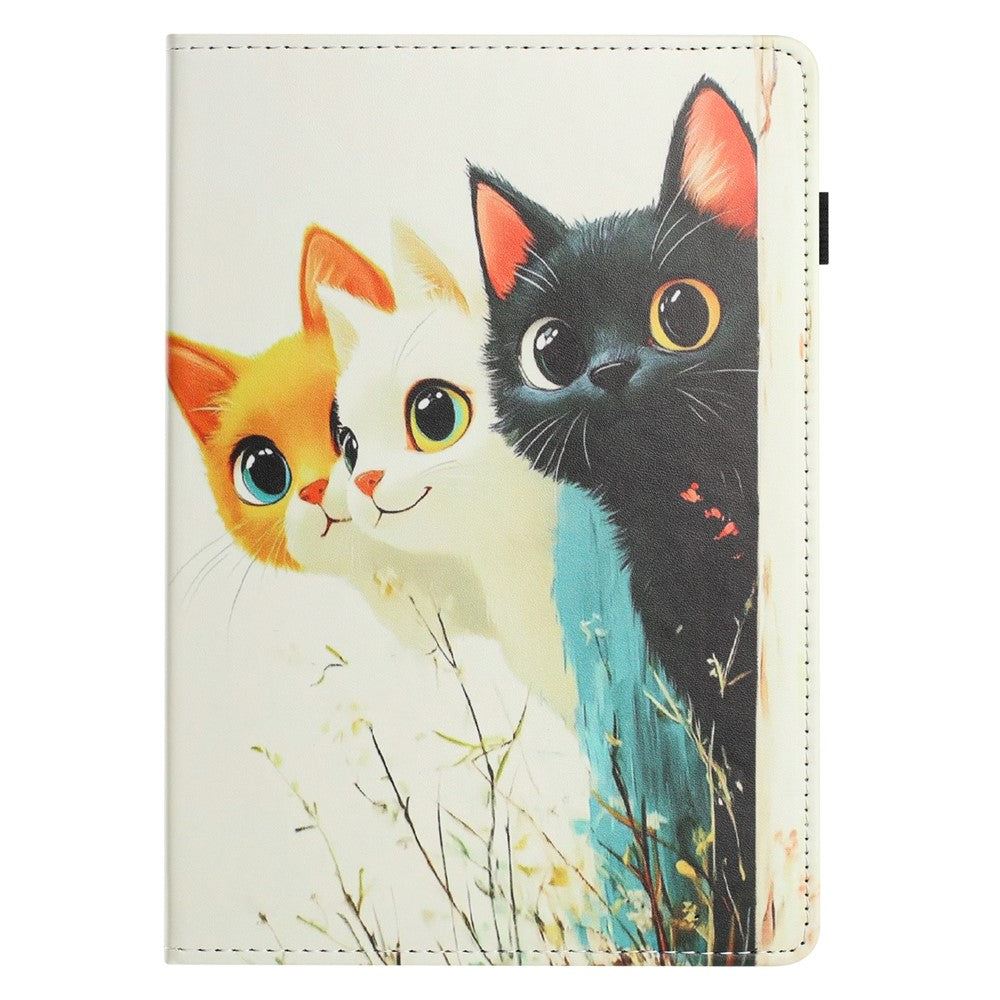 For Lenovo Tab M9 TB-310FU Tablet Case Litchi Texture Pattern Printing Leather Cover Auto Sleep  /  Wake with Card Holder - Three Cats