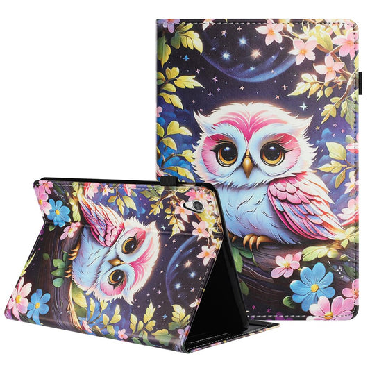 For Lenovo Tab M9 TB-310FU Tablet Case Litchi Texture Pattern Printing Leather Cover Auto Sleep  /  Wake with Card Holder - Owl