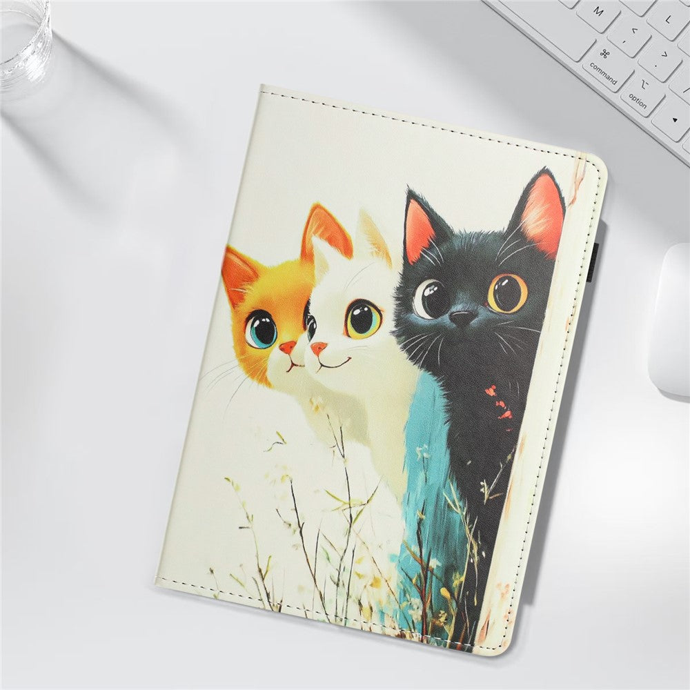 For Lenovo Tab M11 Tablet Case Litchi Texture Pattern Printing Leather Cover Auto Sleep  /  Wake with Card Holder - Three Cats
