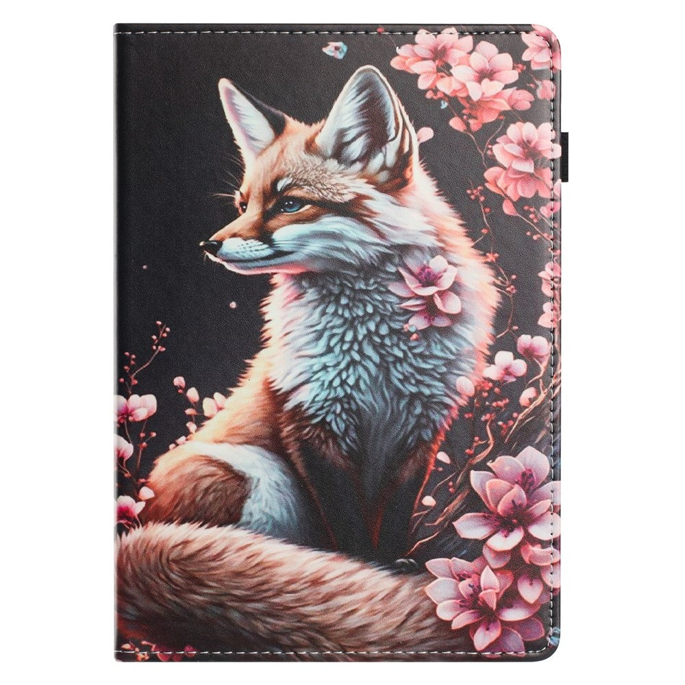 For Lenovo Tab M11 Tablet Case Litchi Texture Pattern Printing Leather Cover Auto Sleep  /  Wake with Card Holder - Fox