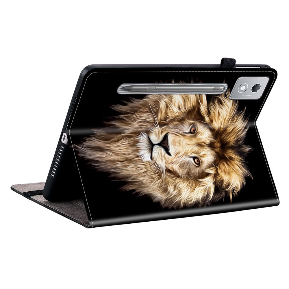 Leather Case For Lenovo Idea Tab Pro  /  Tab P12 Pro 12.7 2025  /  Xiaoxin Pad Pro 12.7 (2025) Pattern Printed Stand Tablet Cover - Lion Head
