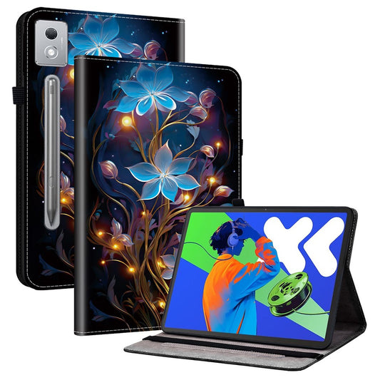 Leather Case For Lenovo Idea Tab Pro  /  Tab P12 Pro 12.7 2025  /  Xiaoxin Pad Pro 12.7 (2025) Pattern Printed Stand Tablet Cover - Small Lantern Flower