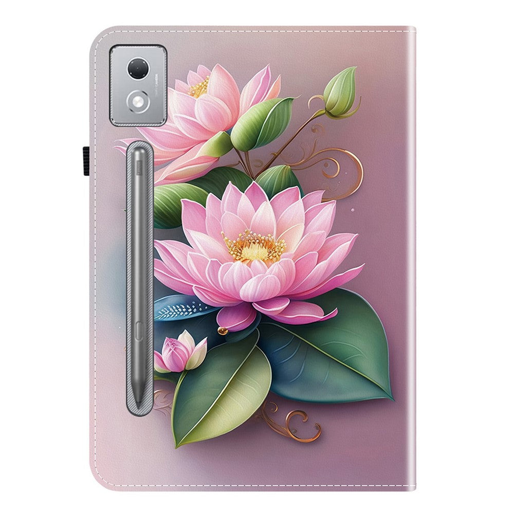 Leather Case For Lenovo Idea Tab Pro  /  Tab P12 Pro 12.7 2025  /  Xiaoxin Pad Pro 12.7 (2025) Pattern Printed Stand Tablet Cover - Lotus