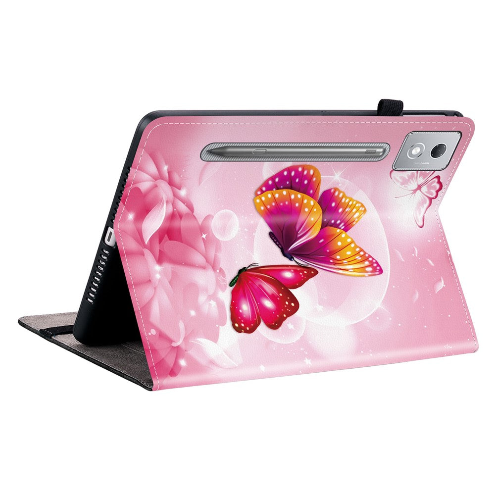 Leather Case For Lenovo Idea Tab Pro  /  Tab P12 Pro 12.7 2025  /  Xiaoxin Pad Pro 12.7 (2025) Pattern Printed Stand Tablet Cover - Pink Butterfly