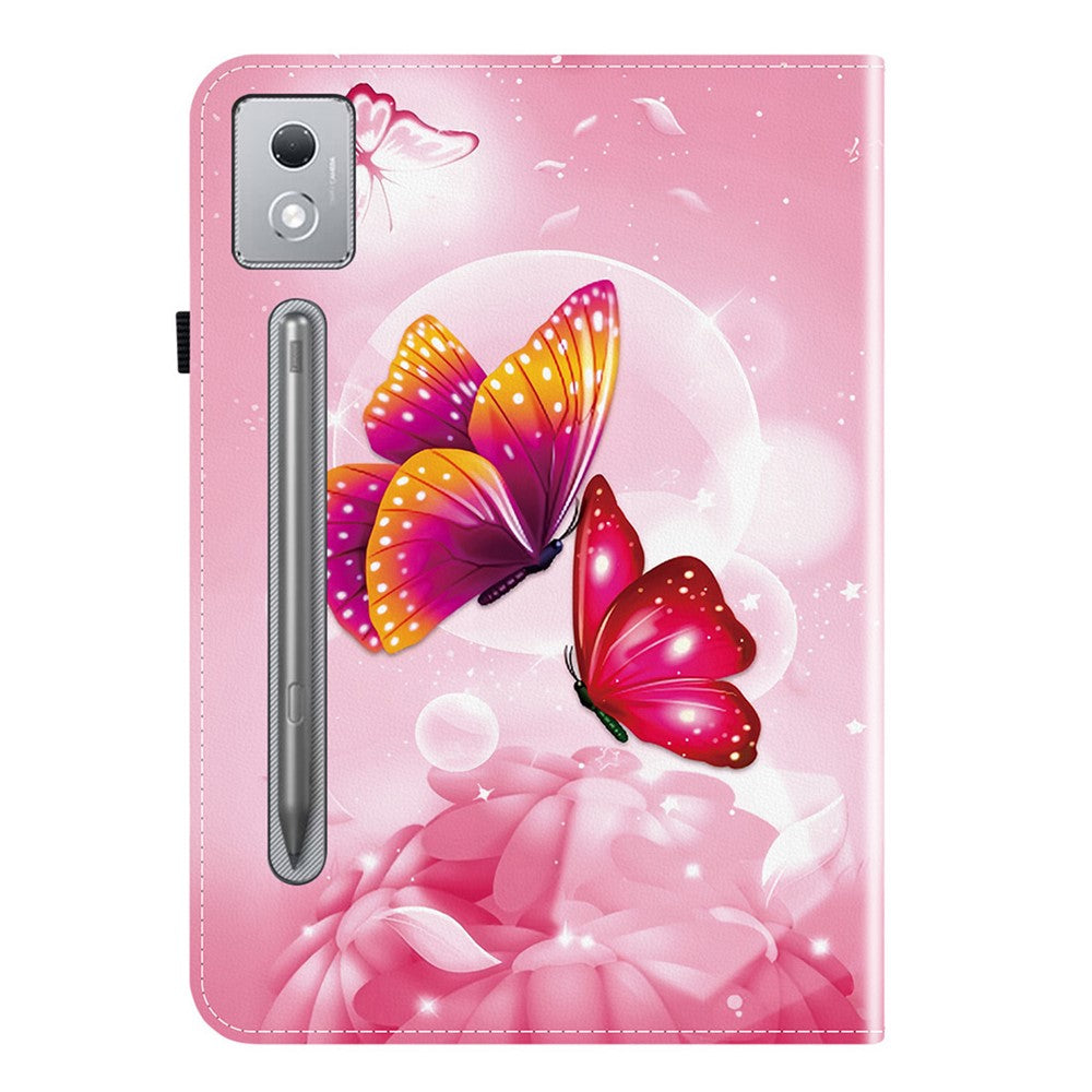 Leather Case For Lenovo Idea Tab Pro  /  Tab P12 Pro 12.7 2025  /  Xiaoxin Pad Pro 12.7 (2025) Pattern Printed Stand Tablet Cover - Pink Butterfly