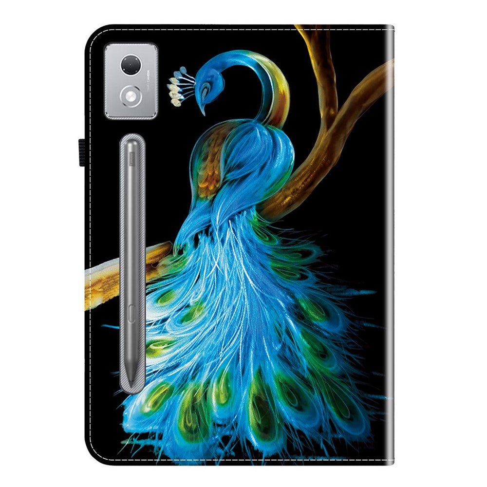 Leather Case For Lenovo Idea Tab Pro  /  Tab P12 Pro 12.7 2025  /  Xiaoxin Pad Pro 12.7 (2025) Pattern Printed Stand Tablet Cover - Peacock
