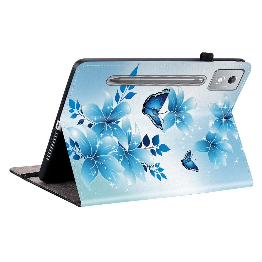 Leather Case For Lenovo Idea Tab Pro  /  Tab P12 Pro 12.7 2025  /  Xiaoxin Pad Pro 12.7 (2025) Pattern Printed Stand Tablet Cover - Blue Butterfly