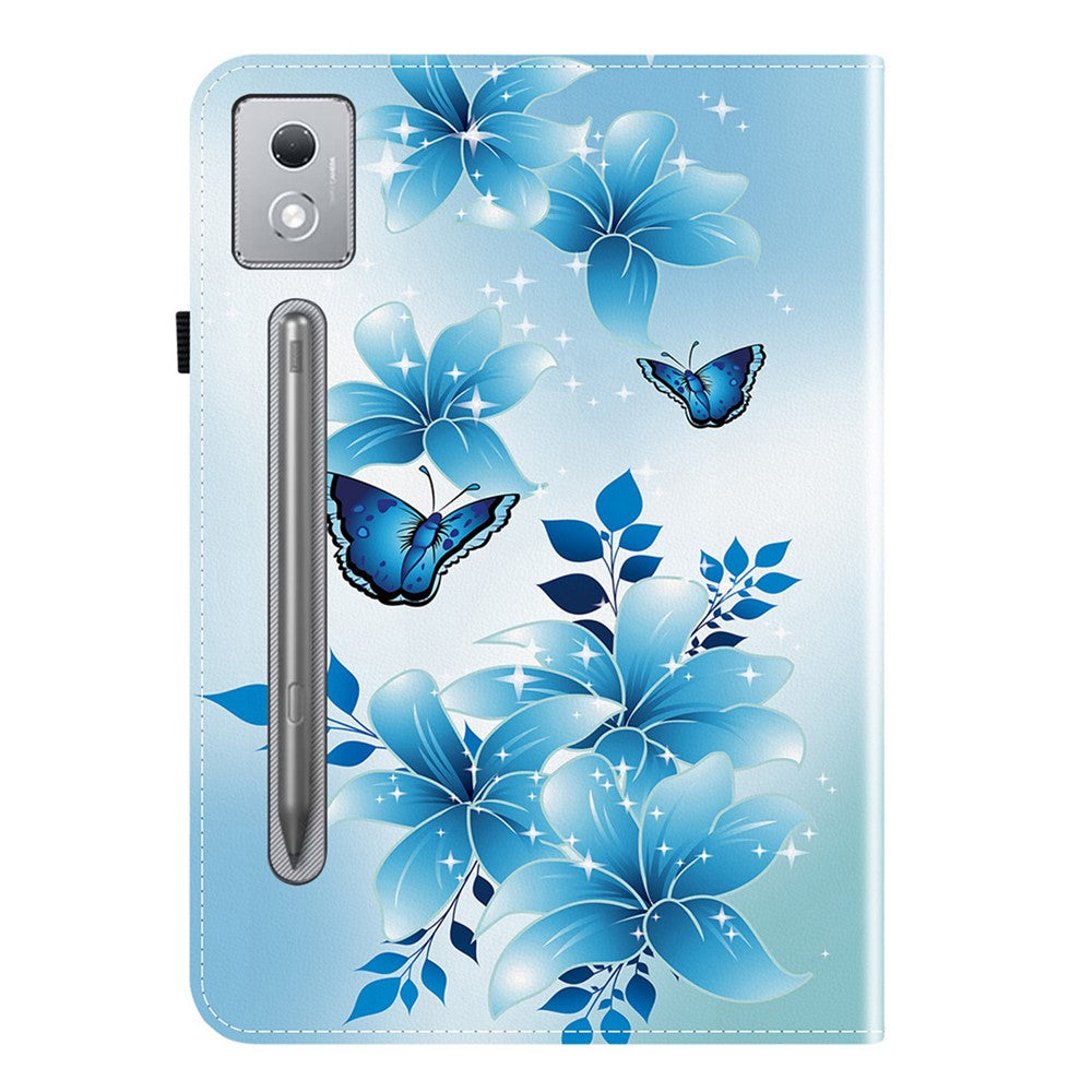 Leather Case For Lenovo Idea Tab Pro  /  Tab P12 Pro 12.7 2025  /  Xiaoxin Pad Pro 12.7 (2025) Pattern Printed Stand Tablet Cover - Blue Butterfly