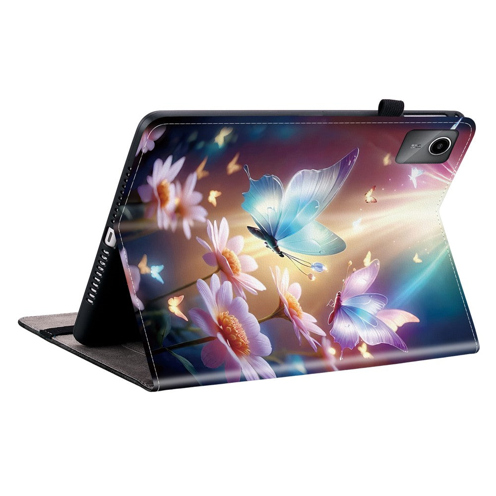 For Lenovo Tab M11 TB-330FC  /  Xiaoxin Pad 11 2024 TB-331FC Leather Case Pattern Printed Stand Tablet Cover with Card Slots - Butterfly Floral