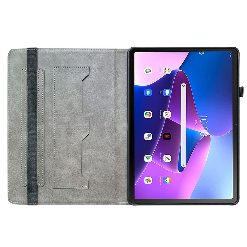 For Lenovo Tab M10 (Gen 3) Leather Case Pattern Printed Stand Tablet Cover with Card Slots - Small Lantern Flower