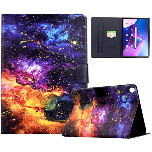 Stand Case for Lenovo Tab M10 Plus (3rd Gen) Pattern Printing Tablet Leather Cover with Auto Wake / Sleep - Nebula