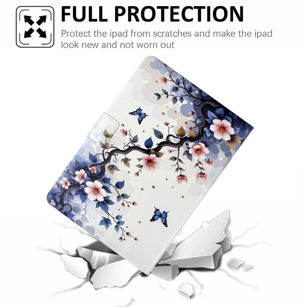 Stand Case for Lenovo Tab M10 Plus (3rd Gen) Pattern Printing Tablet Leather Cover with Auto Wake / Sleep - Pink Flower
