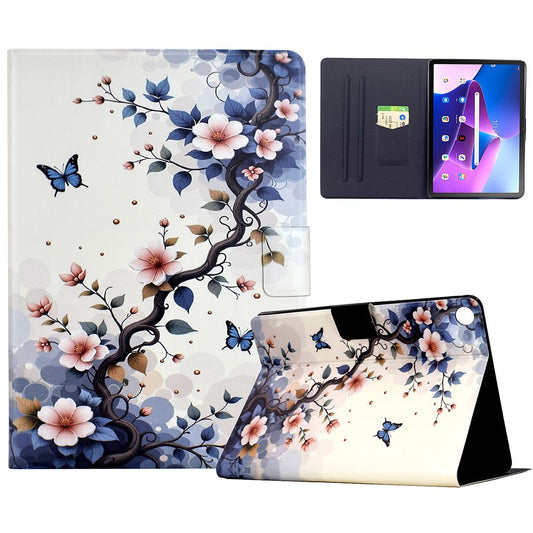 Stand Case for Lenovo Tab M10 (Gen 3) Pattern Printing Tablet Leather Cover with Auto Wake / Sleep - Pink Flower