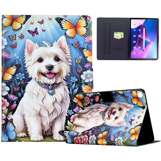 Stand Case for Lenovo Tab M10 (Gen 3) Pattern Printing Tablet Leather Cover with Auto Wake / Sleep - Dog