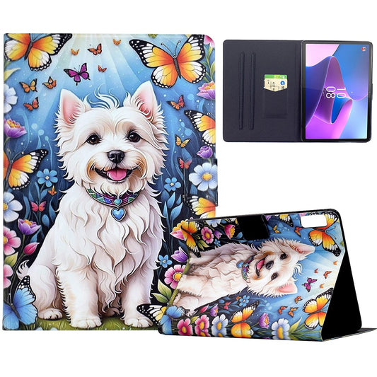 Stand Case for Lenovo Tab P11 Gen 2 TB-350 Pattern Printing Tablet Leather Cover with Auto Wake / Sleep - Dog