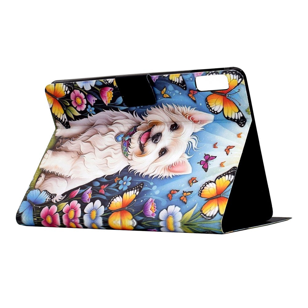 Stand Case for Lenovo Tab P11 Gen 2 TB-350 Pattern Printing Tablet Leather Cover with Auto Wake / Sleep - Dog