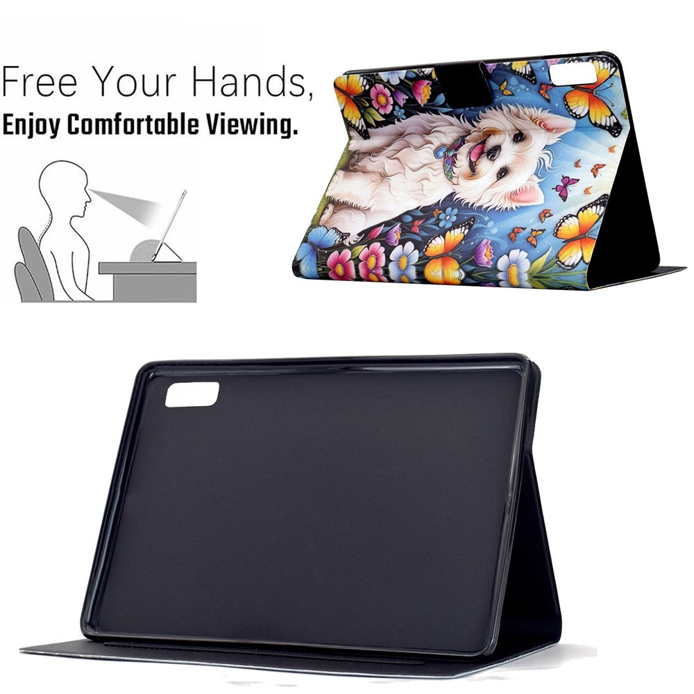 Stand Case for Lenovo Tab P11 Gen 2 TB-350 Pattern Printing Tablet Leather Cover with Auto Wake / Sleep - Dog