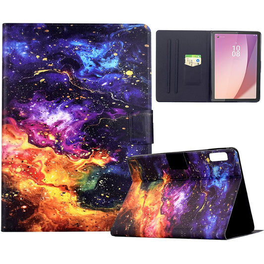 For Lenovo Tab M9 TB-310FU Stand Case Pattern Printing Tablet Leather Cover with Auto Wake / Sleep - Nebula