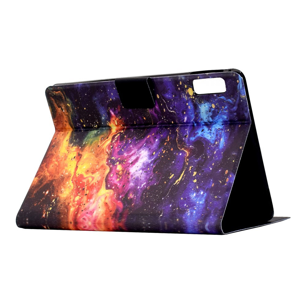 For Lenovo Tab M9 TB-310FU Stand Case Pattern Printing Tablet Leather Cover with Auto Wake / Sleep - Nebula