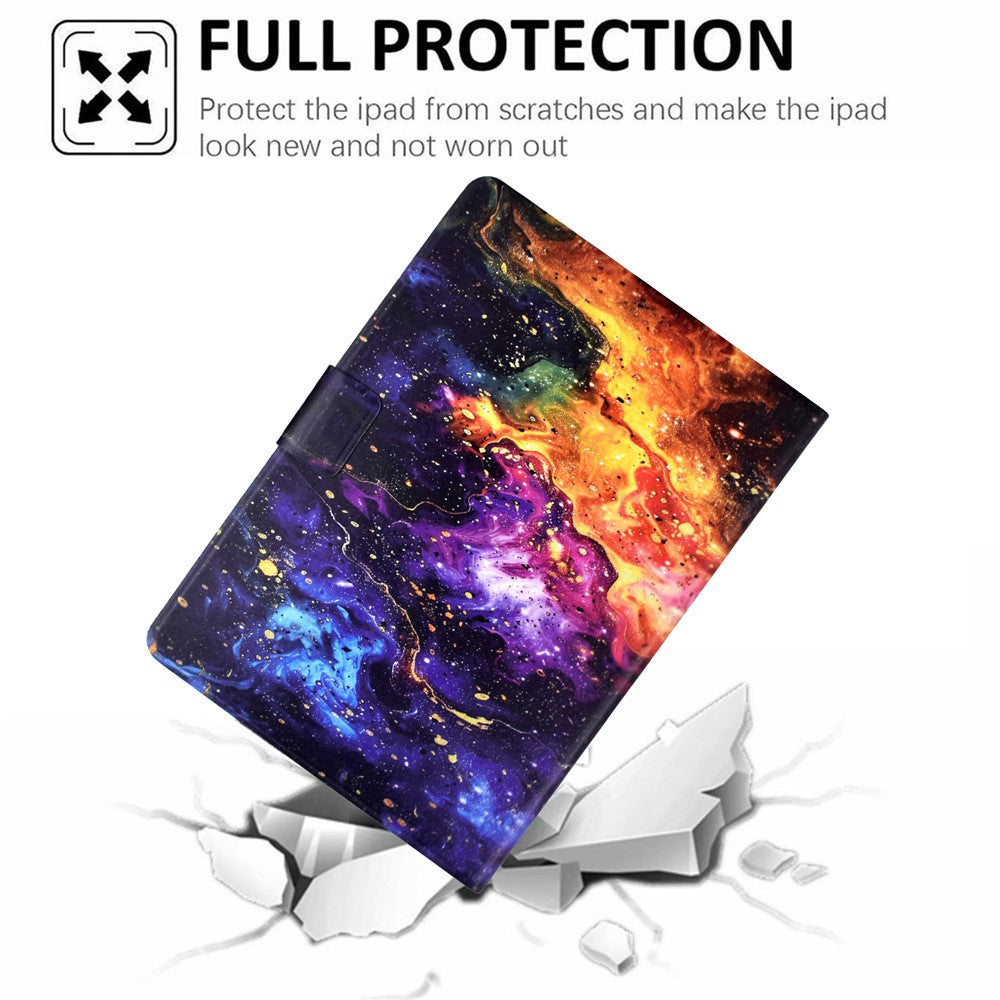 For Lenovo Tab M9 TB-310FU Stand Case Pattern Printing Tablet Leather Cover with Auto Wake / Sleep - Nebula