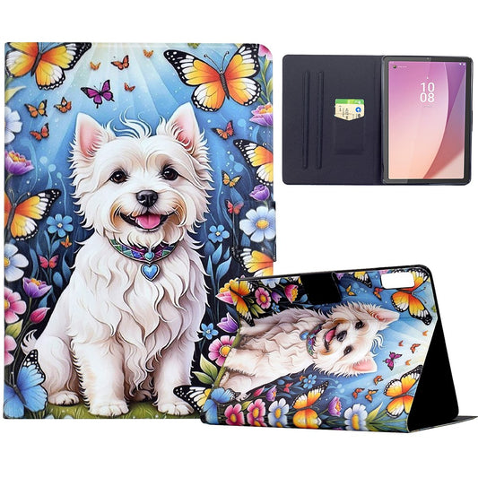 For Lenovo Tab M9 TB-310FU Stand Case Pattern Printing Tablet Leather Cover with Auto Wake / Sleep - Dog