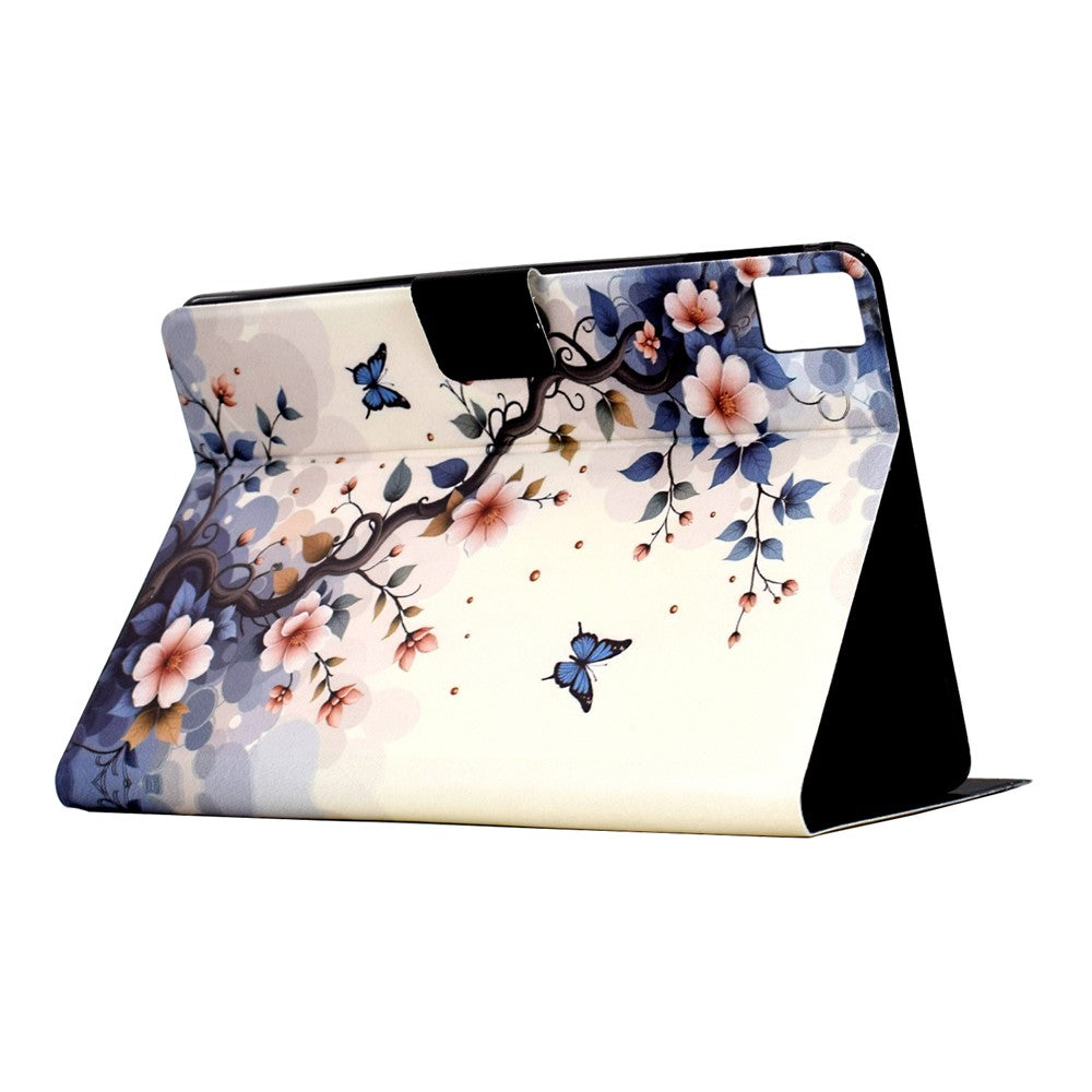 For Lenovo Tab M11 / Xiaoxin Pad 11 2024 Stand Case Pattern Printing Tablet Leather Cover with Auto Wake / Sleep - Pink Flower