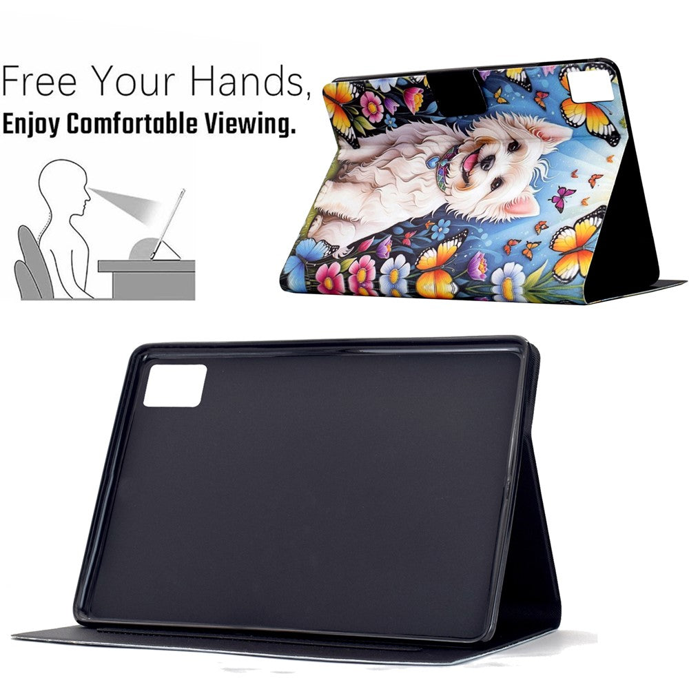 For Lenovo Tab M11 / Xiaoxin Pad 11 2024 Stand Case Pattern Printing Tablet Leather Cover with Auto Wake / Sleep - Dog