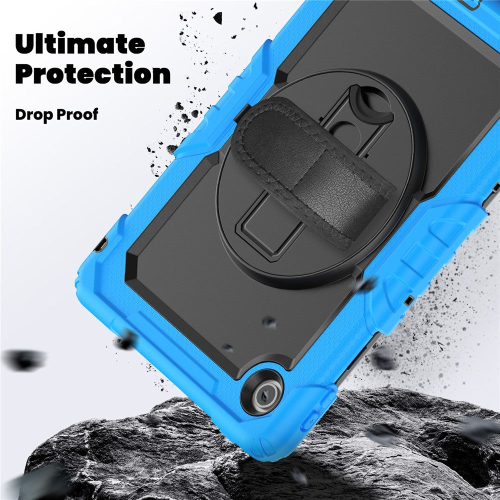 For Lenovo Tab 10.1 (2025) TB-311XU  /  Tab TB311FU Case PC + Silicone Tablet Cover with PET Anti-Scratch Film and Shoulder Strap - Baby Blue