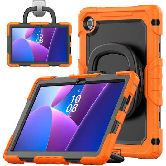 For Lenovo Tab 10.1 (2025) TB-311XU  /  Tab TB311FU Case Ring Kickstand PC + Silicone Shockproof Tablet Cover - Orange
