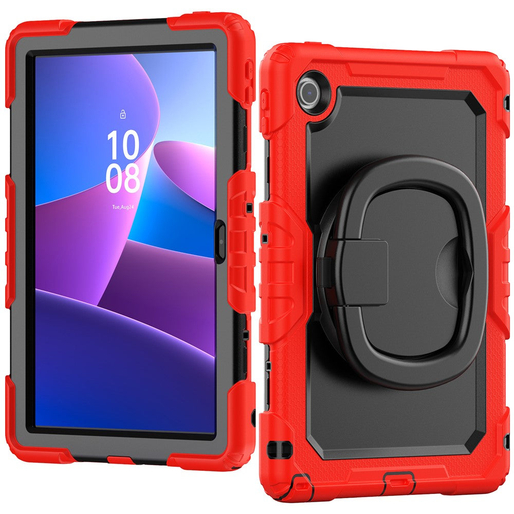 For Lenovo Tab 10.1 (2025) TB-311XU  /  Tab TB311FU Case Ring Kickstand PC + Silicone Shockproof Tablet Cover - Red