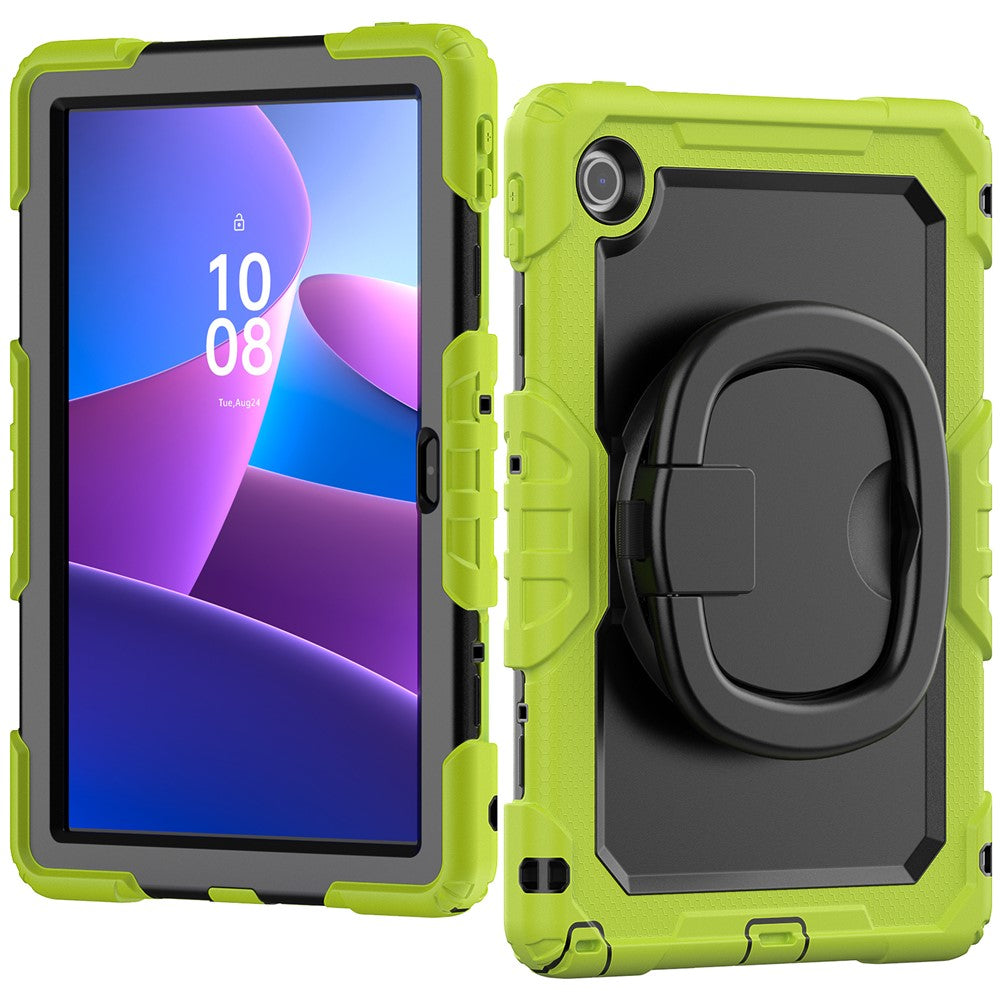For Lenovo Tab 10.1 (2025) TB-311XU  /  Tab TB311FU Case Ring Kickstand PC + Silicone Shockproof Tablet Cover - Yellowgreen