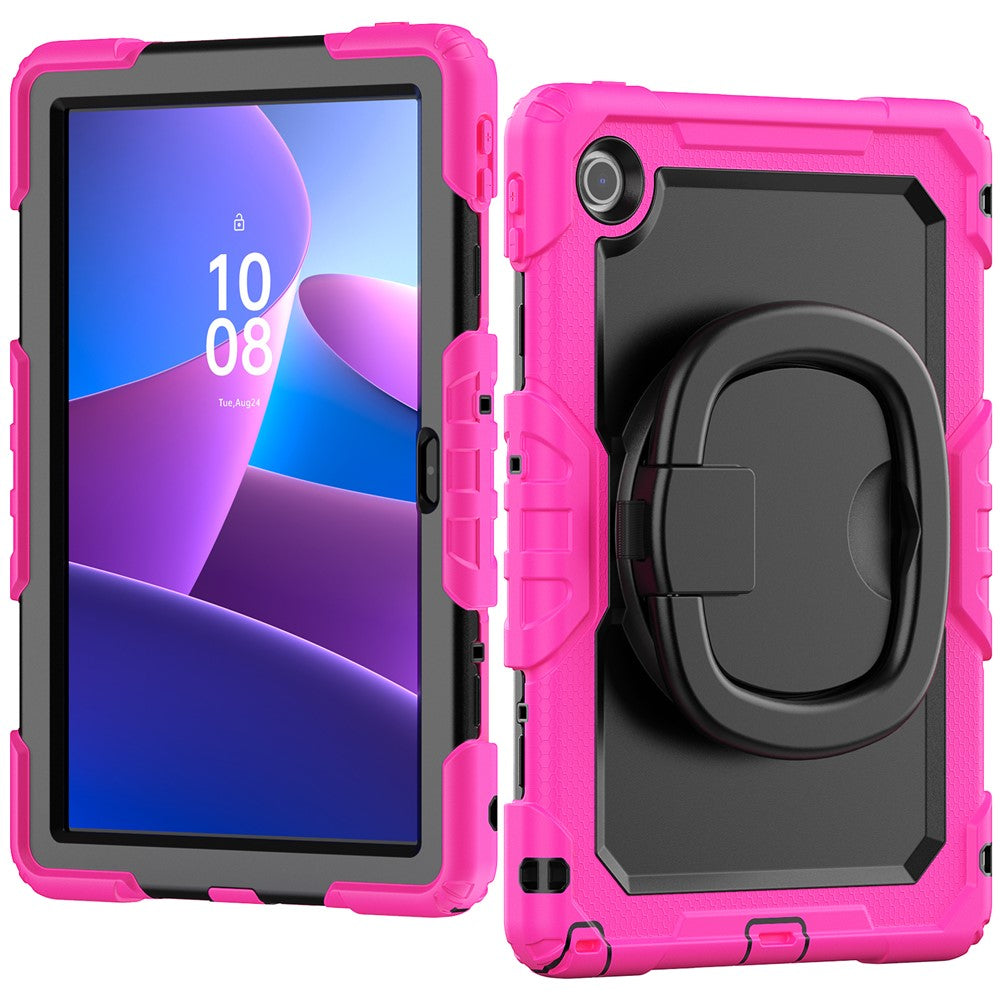 For Lenovo Tab 10.1 (2025) TB-311XU  /  Tab TB311FU Case Ring Kickstand PC + Silicone Shockproof Tablet Cover - Rose