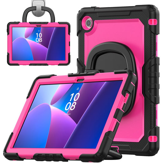 For Lenovo Tab 10.1 (2025) TB-311XU  /  Tab TB311FU Case Ring Kickstand PC + Silicone Shockproof Tablet Cover - Black  /  Rose