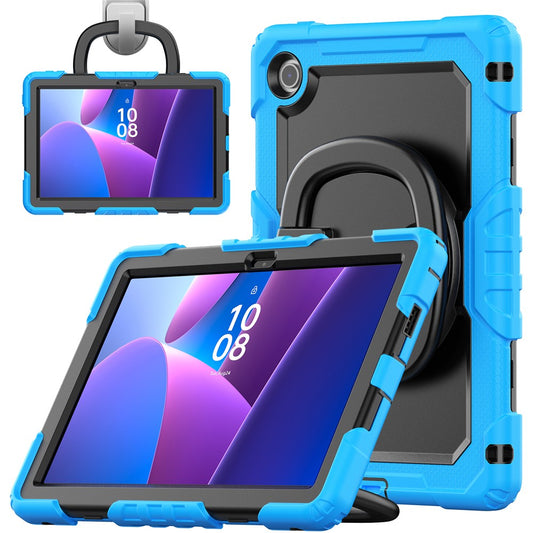 For Lenovo Tab 10.1 (2025) TB-311XU  /  Tab TB311FU Case Ring Kickstand PC + Silicone Shockproof Tablet Cover - Baby Blue