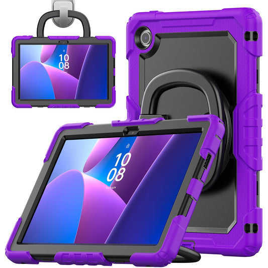 For Lenovo Tab 10.1 (2025) TB-311XU  /  Tab TB311FU Case Ring Kickstand PC + Silicone Shockproof Tablet Cover - Purple